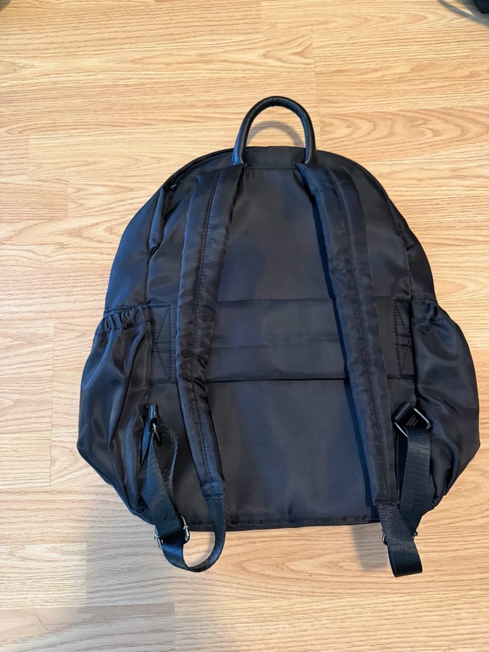 Black Nylon Backpack – Spacious Everyday Carry with snag in the front